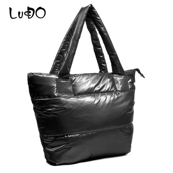 

lucdo fashion handbag women space pad cotton feather down bag 2020 new winter soft space cotton shoulder tote bag bolsa feminina