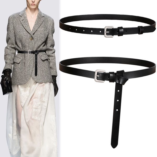 

women's fashion versatile jeans belt knotting decorative woolen coat suit with dress waist, Black;brown