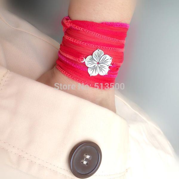 

silk wrap bracelet ibiza yoga boho hippie gypsy, Golden;silver