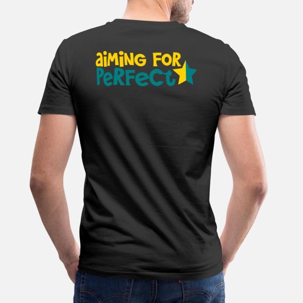 

aiming for perfect in funky and blue font with a designers graphic t shirt cool print sportswear tracksuit hoodie sweatshirt