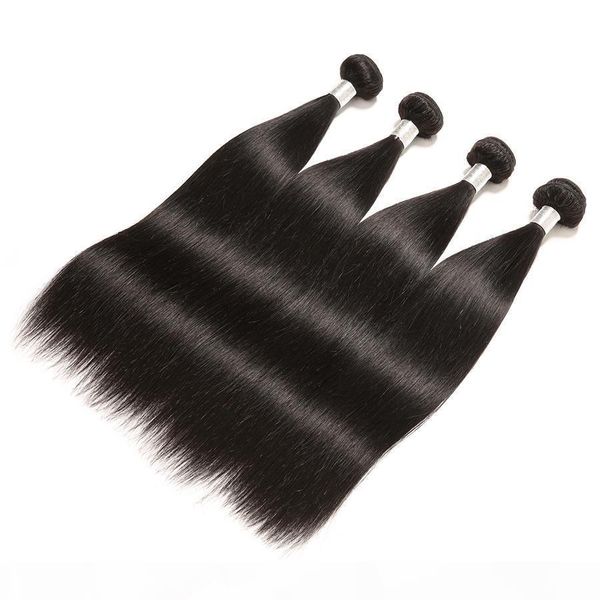 

lucky queen 9a brazilian straight hair weave 100% unprocessed brazilian virgin hair straight human hair extensions, Black