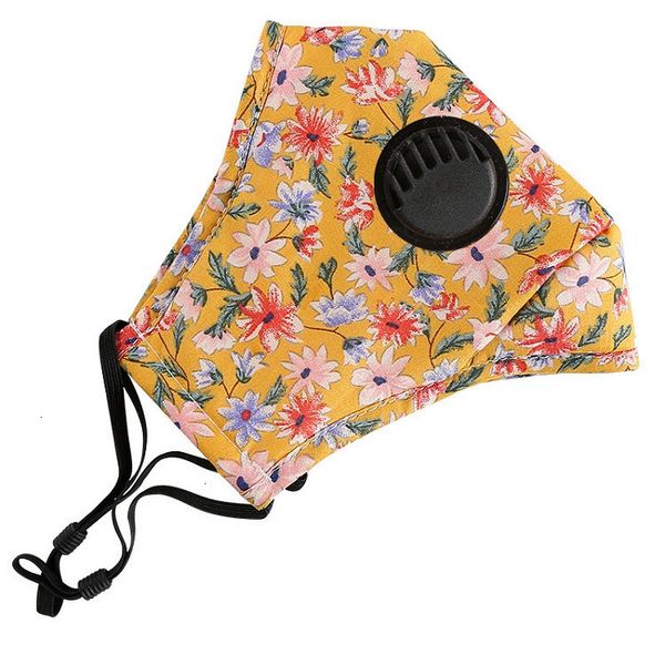 

pm2.5 valve floral breather print with 2pcs filter breathable mouth masks anti dust washable housekeeping designer mask t2i5933