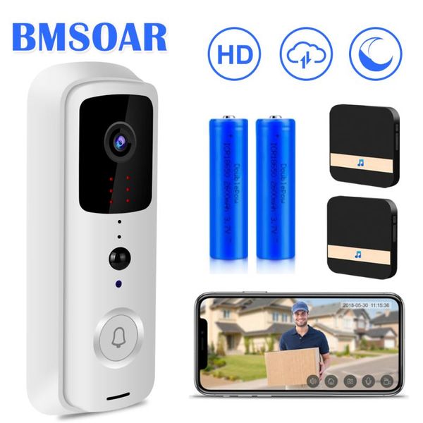 

wifi doorbell 1080p hd smart home wireless video door bell intercom 2mp ir night vision two way audio pir alarm cloud chime