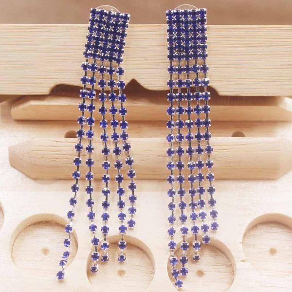 

rhinestone длинными кистями серьги женский чистый красный преувеличены серьги кристалл ab камень оборванных элегантный мульти цвет, Silver