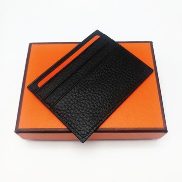 

fashion mens women genuine leather credit card holder mini wallet real leather card holders with box