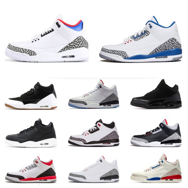 

3 3s men outdoor shoes jumpman black cat cement fire red unc tinker green knicks rivals mens trainers sports sneakers 7-13