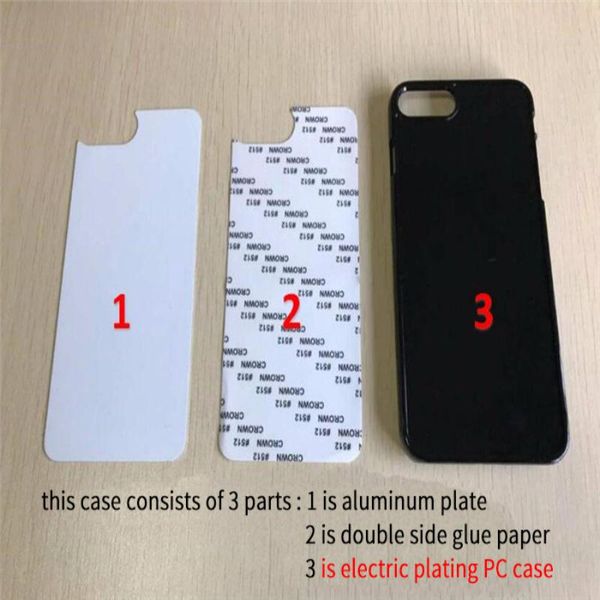 

100 cover electroplating 6s case diy 2d hard blank pcs with 4.7inch iphone 7 sublimation plastic for aluminium plate rglde