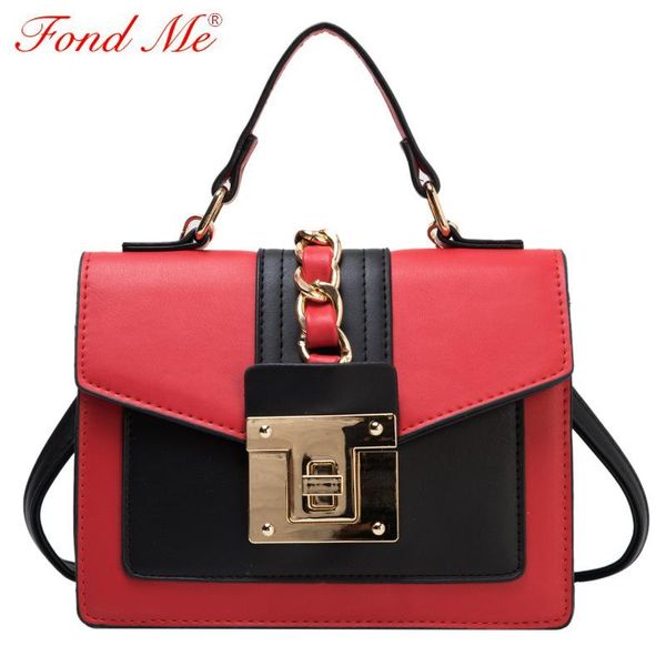 

new contrast color women 's shoulder messenger bag