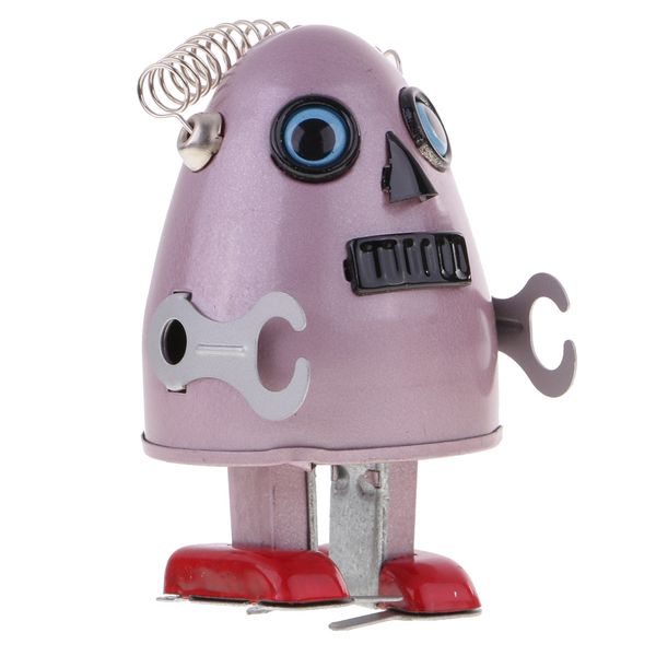 

retro wind up walking egg alien robot clockwork tin toy collectible gift