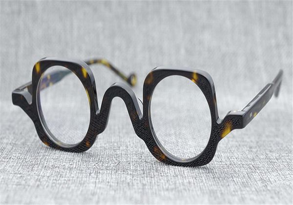 

vintage acetate full rim myopia eyewear frame brand design clear lens goggle optical eyglasses women men, Black