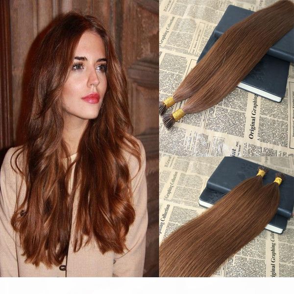 

remy straight i tip cold fusion ombre human hair extensions #30 keratin i-tip hair extensions pre bonded stick brazilian hair extensions, Black