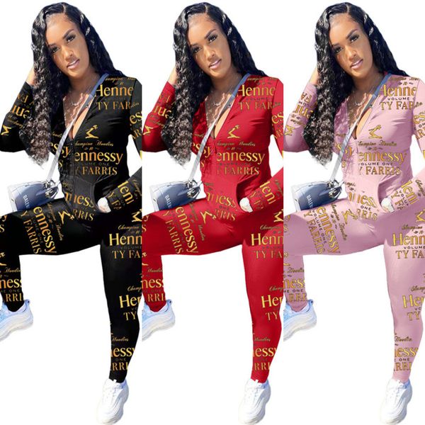 

women fashion letters print tracksuit designer outfit two piece clothing sets zipper coat jacket legging pants casual sweat suit g12607, Gray