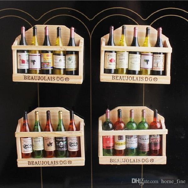 

3d cute wood wine bottle holder fridge magnets for kids home decoration ornaments figurines toys for kids