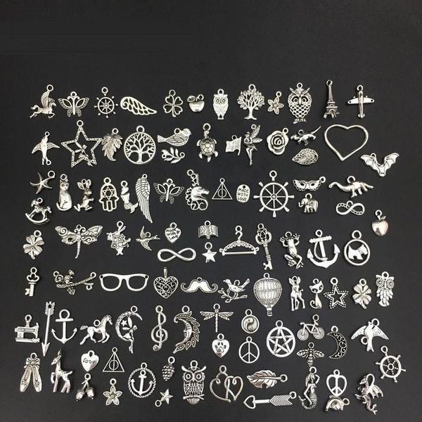 

vintage mixed 10/20pcs metal animal birds charms beads handmade diy for bracelet pendant neacklace clips jewelry making sqccbr