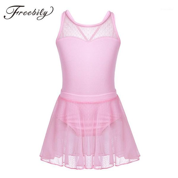 

ballet dance skirt children summer 3 color ballet dancing tutu sleeveless practice gymnastics leotard girls dance dress1, Black;red