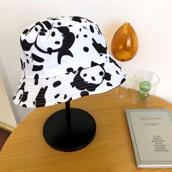 

beanie/skull caps 1pc outdoor sunshade cow pattern fisherman hat bucket for women girl ladies, Blue;gray