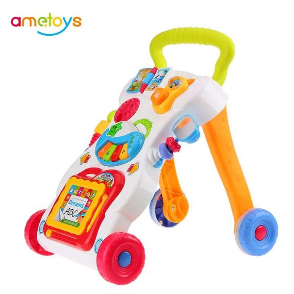 

music baby walker baby first step car toddler trolley sit-to-stand walker for kids early learning educational adjustable screw