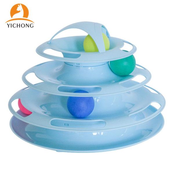 

cat toys yichong pet toy funny tower tracks disc training intelligence amusement plate ball for kitten yh005