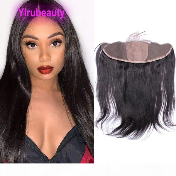 

indian virgin human hair 13x4 lace frontal silk base hair straight natural color 10-22inch 13*4 frontal with baby hair, Black;brown
