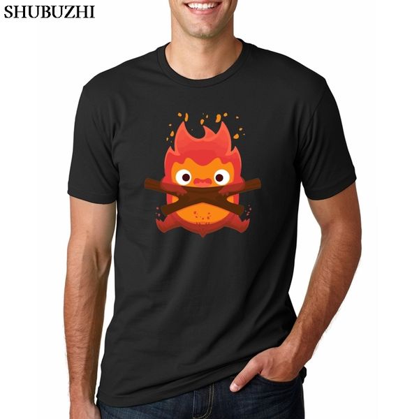 

geek hayao miyazaki howl's moving castle calcifer casual short sleeve new arrival youth sport hooded sweatshirt hoodie men t shirt