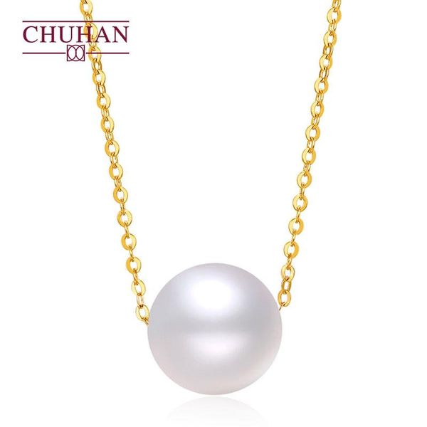 

chains chuhan white freshwater pearl pendant 18k gold necklace set chain clavicle elegant temperament jewelry for women wholesale, Silver