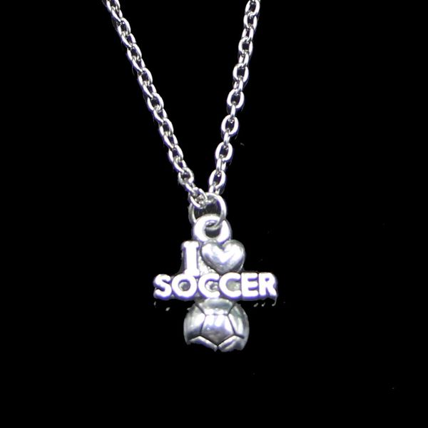 Mode 20*16mm ICH Liebe Fußball Anhänger Halskette Link Kette Für Weibliche Choker Halskette Kreative Schmuck party Geschenk