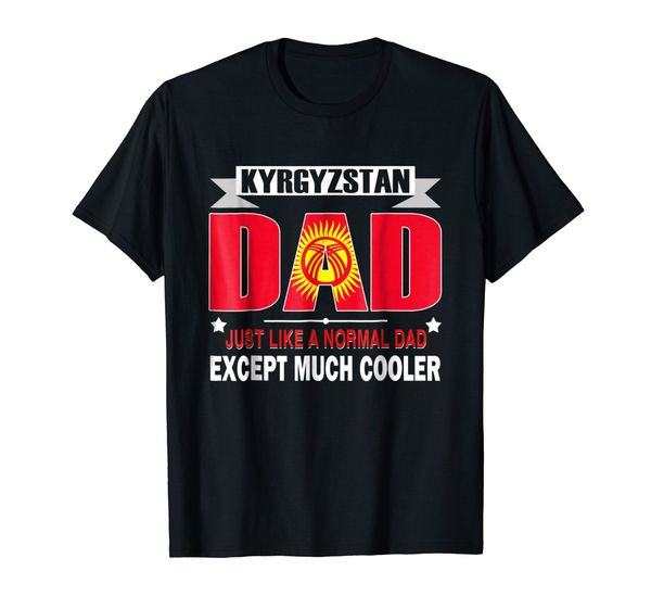 

new casual creative short sleeve kyrgyzstan dad is much cooler father's day flag logo sport hooded sweatshirt hoodie t shirt