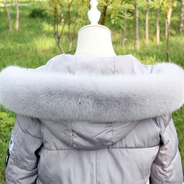 

women winter 100% real fox fur collar scarf coat fur collar luxury fox fur scarves genuine warm neck warmers shawl 201006, Blue;gray