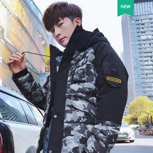

new winter jackets men wind proof korean down jackets waterproof outwear parka mens windbreaker camouflage coat overcoat 40mf0231, Black