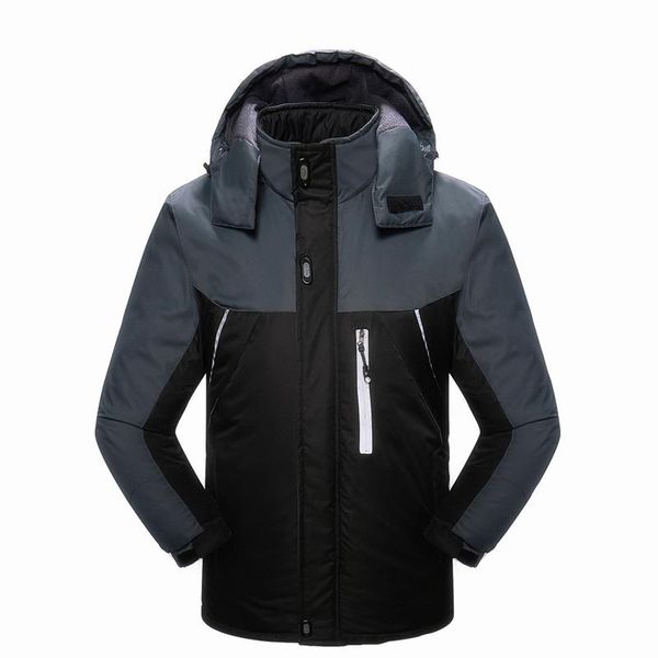 

2020 autumn winter men's detachable hooded coat casual cotton parka men windbreak plus velvet thick warm windproof male jackets, Black