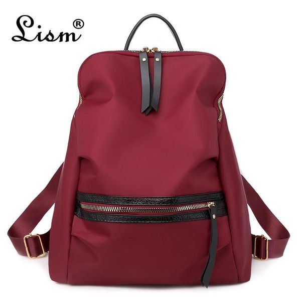 

large capacity backpack 2019 new waterproof oxford cloth solid color ladies backpack 2 color red main bbyjzd alice_bag