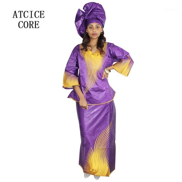 

african dresses for women 100% cotton dashiki traditional fashion african bazin riche embroidery short rapper with scarf lb0611, Red