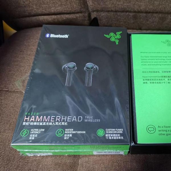 2022 Razer Hammerhead True Wireless Headphones TWS Bluetooth 5.0 IPX4 In-Ear Earbuds Microfone embutido Interruptor liga/desliga Fones de ouvido