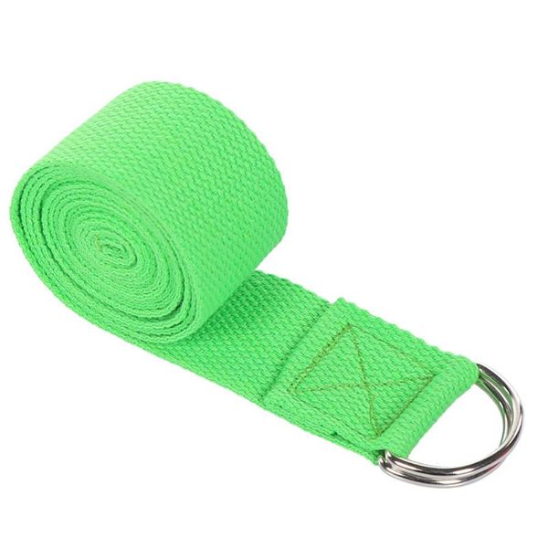 

polyester cotton fitness stretch belt 183*3.8cm thick d-ring portable sport tensile belt adjustable durable for yoga