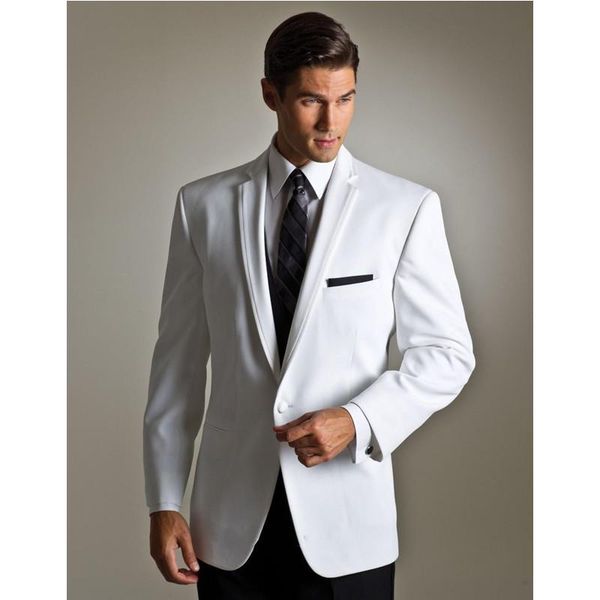 

men's suits & blazers arrival trim fit formal grey groom tuxedos notched lapel men groomsmen for wedding 3 pieces suit, White;black