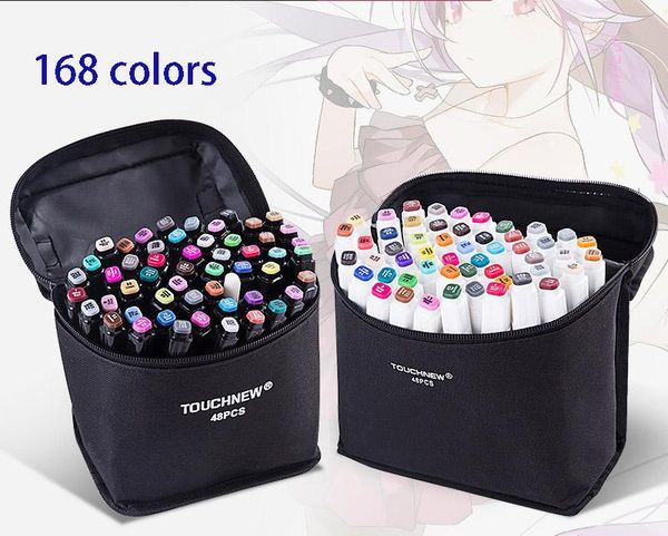 

168 color single art marker pen brush sketch alcoholic marker pen double-headed comic drawing pen art supplies