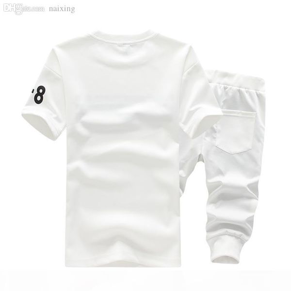 

wholesale-2016 summer fashion good quality sweat suits men casual stripe sport suit men leisure short mens tracksuit set 4xl 5xl, Black