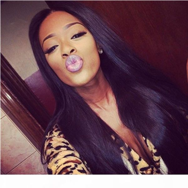 

150% lace front human hair wigs with pre-plucked hairline human hair wig straight wigs brazilian hair hd transparent lace full lace wigs, Black;brown
