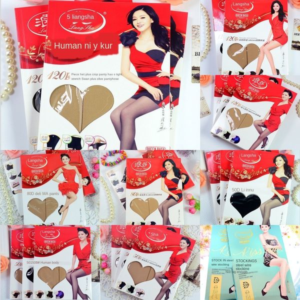 

bare leg artifact langsha autumn and winter women's velvet crotch bottomed winter women's silk stockings pantyhose stockingspantyh, Black