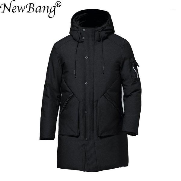 

newbang winter men's down jacket feather parka for man warm thick long down coat male windbreaker waterproof parkas1, Black