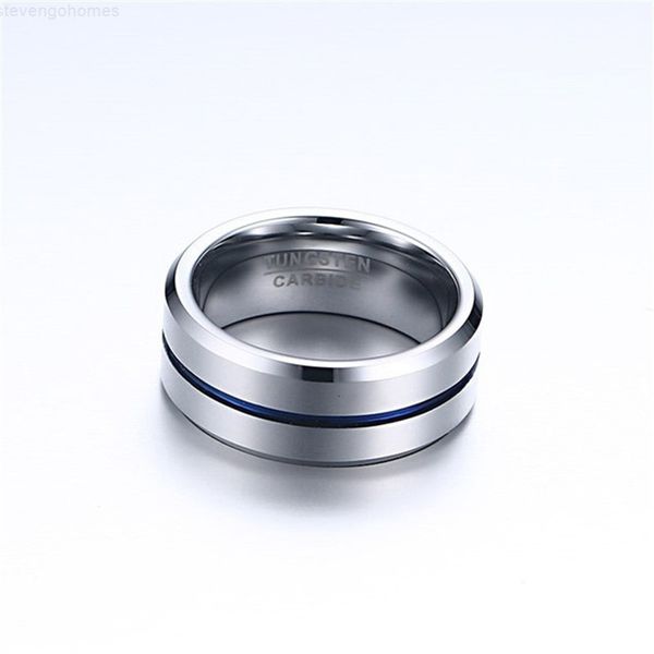 

line ring zorcvens thin wedding blue brands 8mm silver color stainless steel punk rings for men jewelry