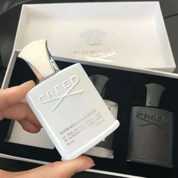 

new men fragrance set 3pcs/set t intense scent fragrant silver mountain water/creed aventus/green irish tweed 30ml*3 ing