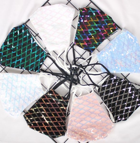 

women designer masks super sparkle mask fashion dust-proof decorative mask polyester face mask wholesale 9 colors