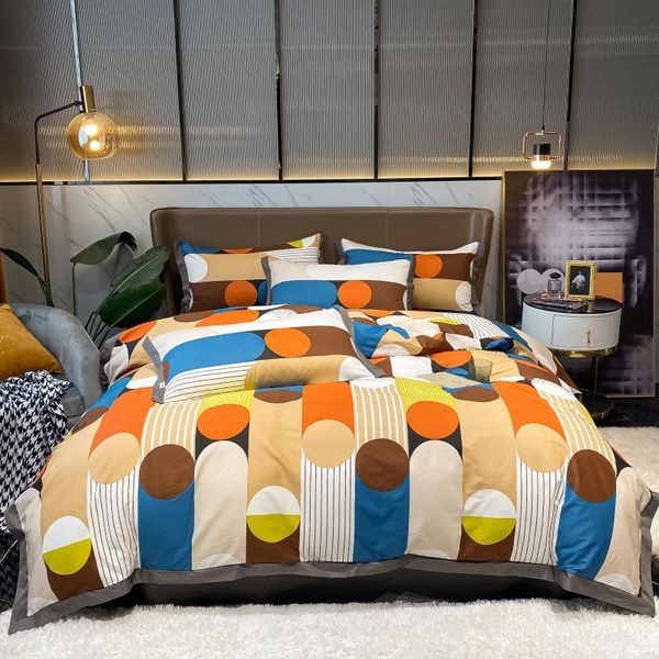 

cotton print bedding set with pillowcase duvet cover sets bed linen sheet single double  king size quilt covers bedclothes