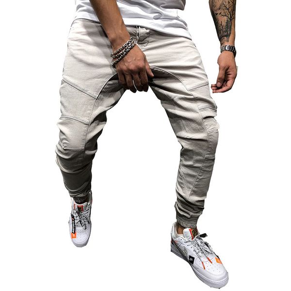 

2021 new new arrival men decoration splicing harem joggers pants male trousers solid sweatpants pe8j, White;black