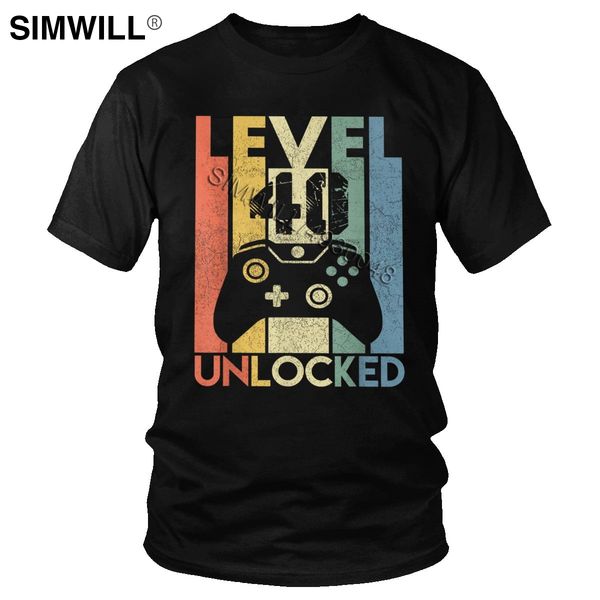 

level 40 unlocked funny video gamer tees 40 years old 1980 short sleeved grunge dropshipping sport hooded sweatshirt hoodie men t shirt