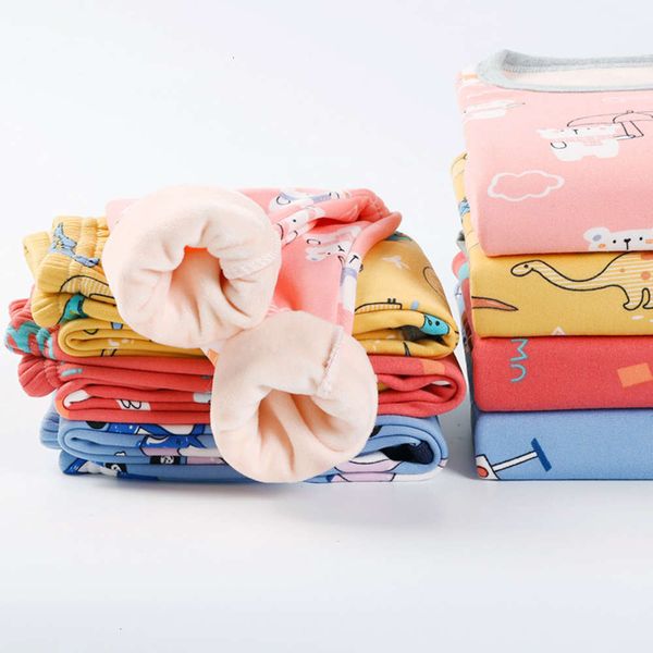 

boys suit warm girls underwear children's plush and thickened autumn trousers winter home cloth pajamas, Blue;red