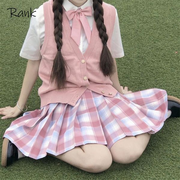 

rank women high waist mini skirts purple black goth japanese school pleated plaid skirt glir harajuku cosplay anime sailor