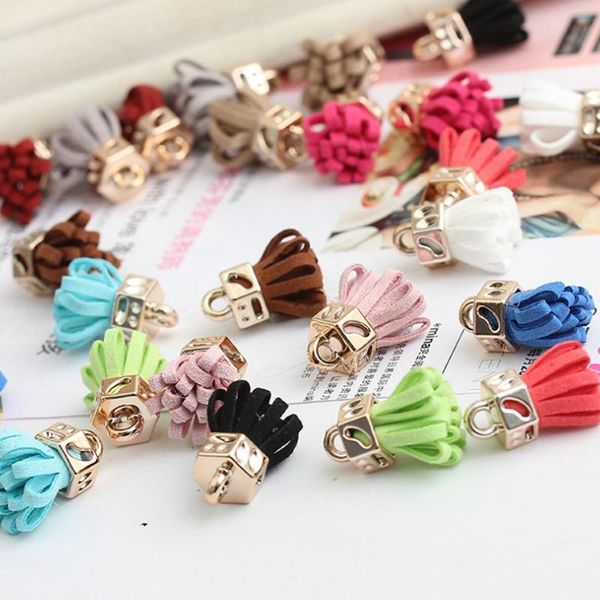 

10pcs lot 25mm vintage leather suede tassel pendant for diy craft jewelry findings earrings accessories keychain ornaments h jllojj