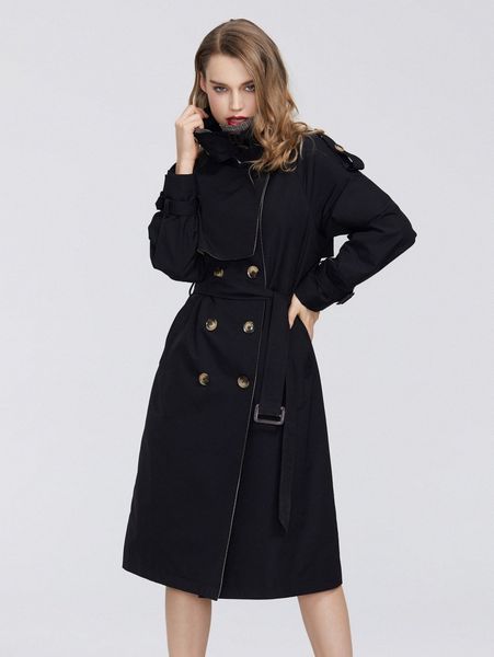 

miegofce double breasted belted trench coat g02l#, Tan;black